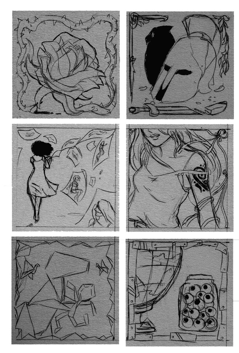 Borrador de las lustraciones para los capítulos de mi próximo libro "El Fénix Azul"